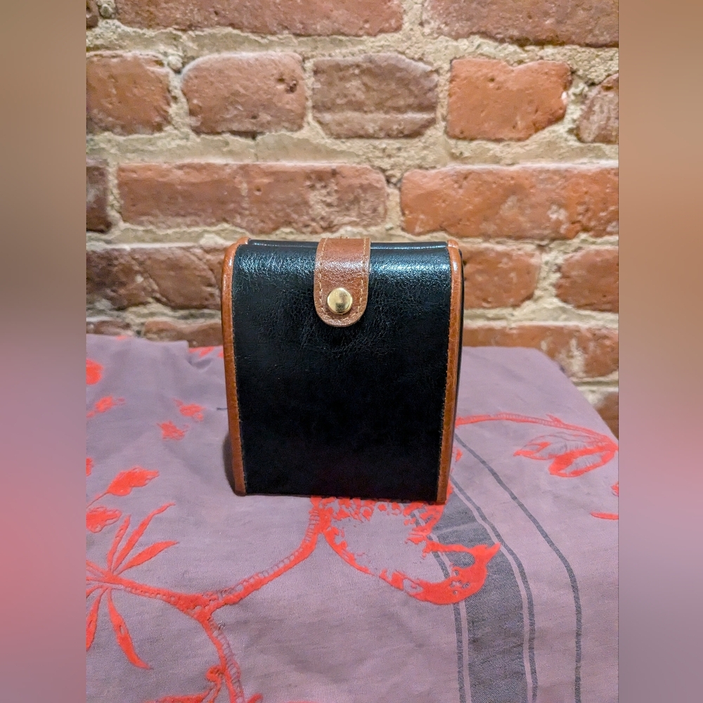 Vintage Black and Brown Travel Jewelry Case